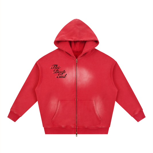 Sunfade Two-way Zipper Boxy Fleece Hoodie