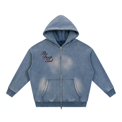 Sunfade Two-way Zipper Boxy Fleece Hoodie