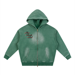 Sunfade Two-way Zipper Boxy Fleece Hoodie