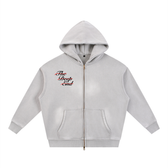Sunfade Two-way Zipper Boxy Fleece Hoodie