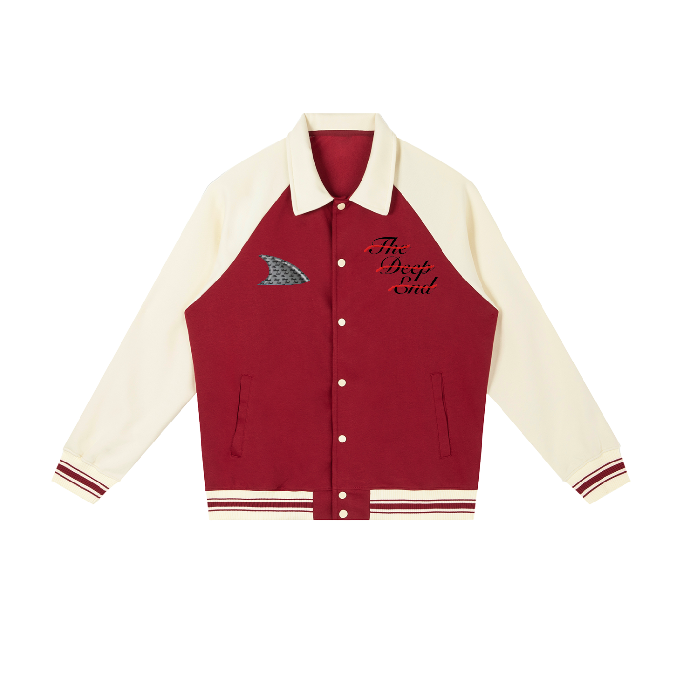 Contrast Raglan Sleeve Baseball Jacket