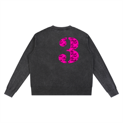 "V-Day" Mineral Wash Oversized Sweater