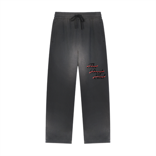 Wave #01: "Shark on Land" Sun Fade Raw Edge Straight-Leg Sweatpants