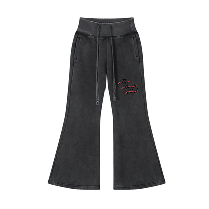 Ladies' Wave #01: "Fin Lover" Vintage Washed Flared Fleece Pants