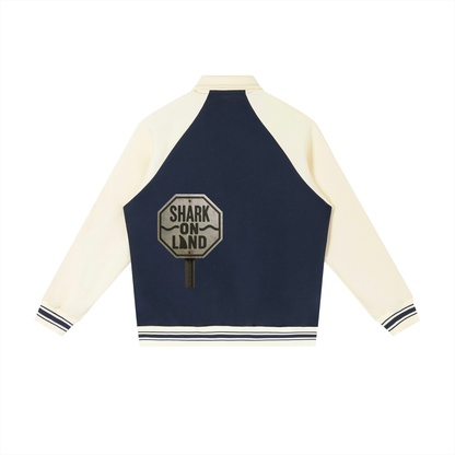 Contrast Raglan Sleeve Baseball Jacket