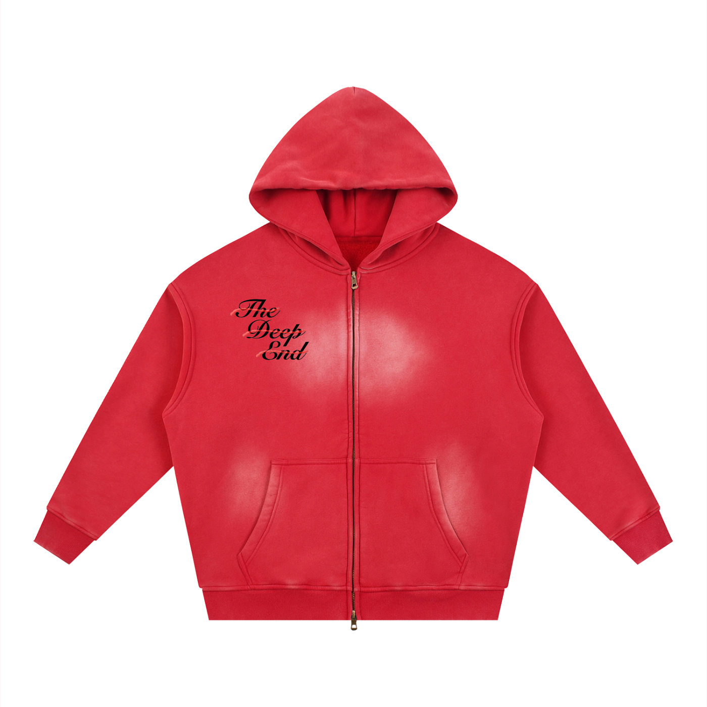 Sunfade Two-way Zipper Boxy Fleece Hoodie