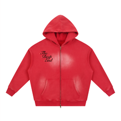 Sunfade Two-way Zipper Boxy Fleece Hoodie