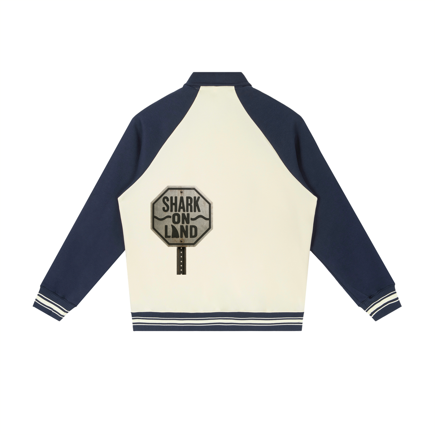 Contrast Raglan Sleeve Baseball Jacket