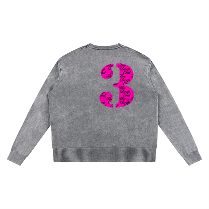 "V-Day" Mineral Wash Oversized Sweater