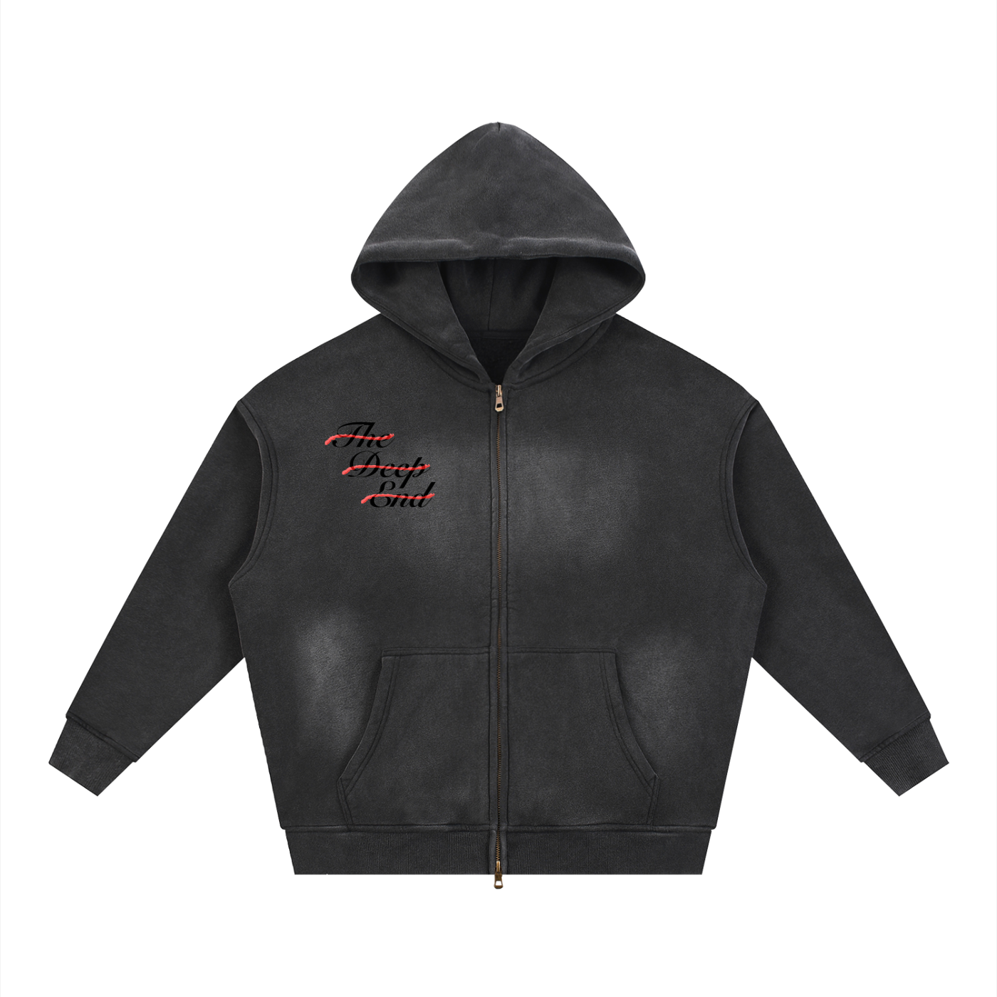 Sunfade Two-way Zipper Boxy Fleece Hoodie