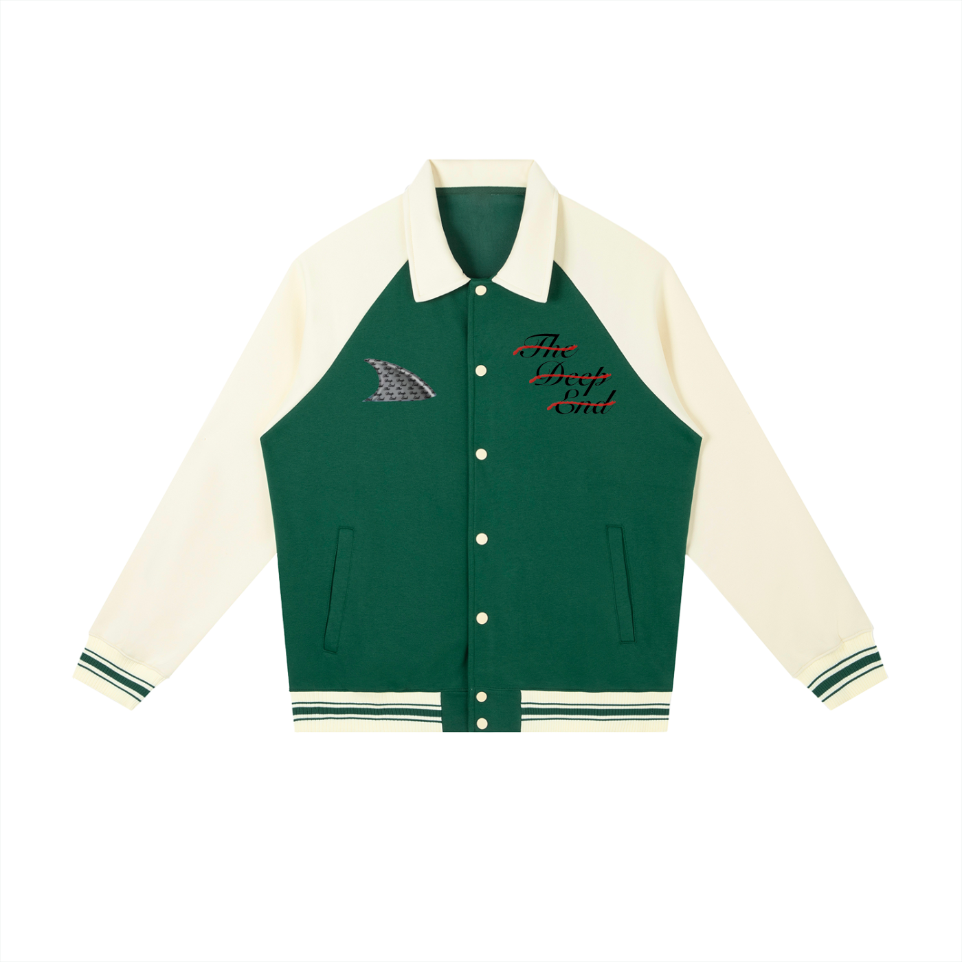 Contrast Raglan Sleeve Baseball Jacket