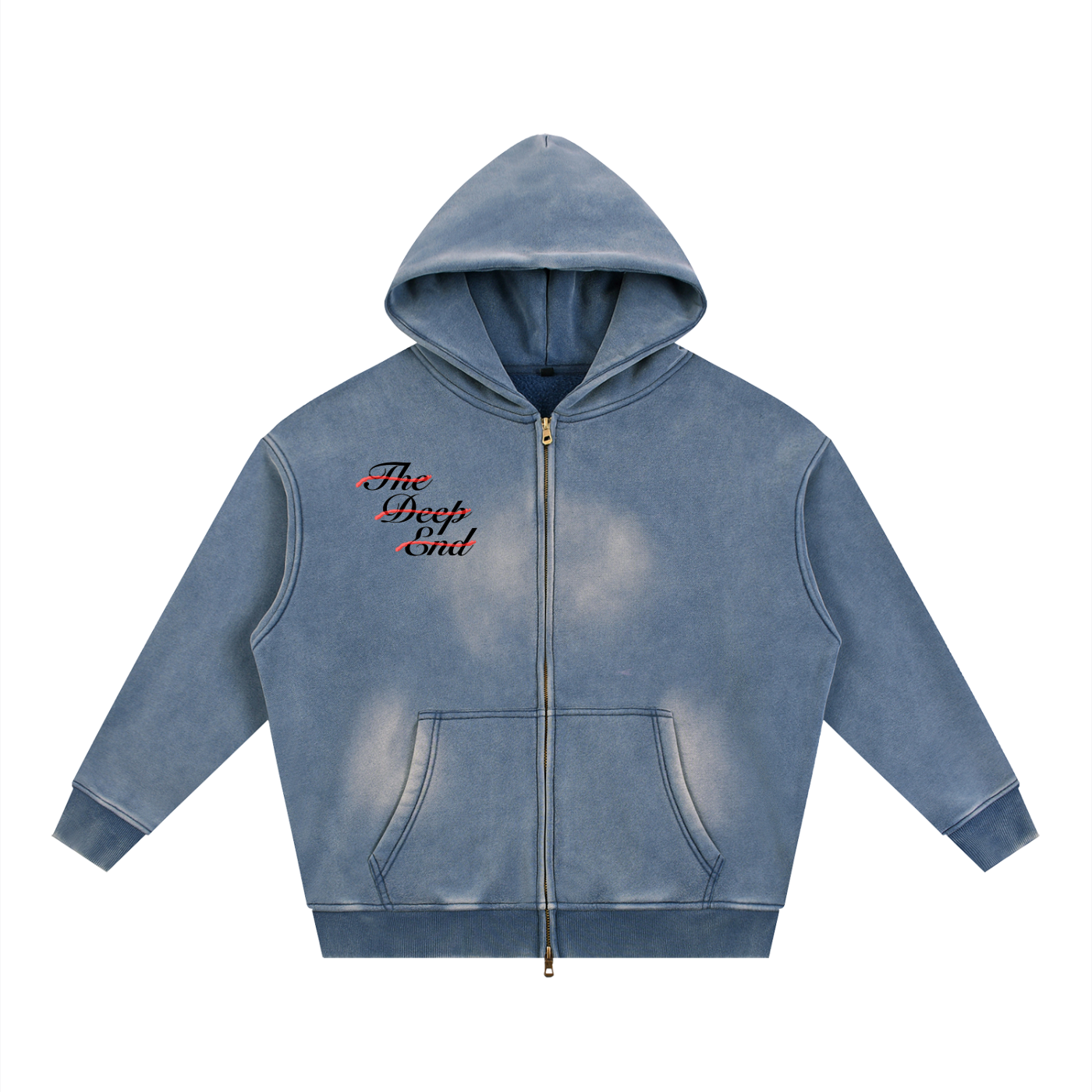 Sunfade Two-way Zipper Boxy Fleece Hoodie