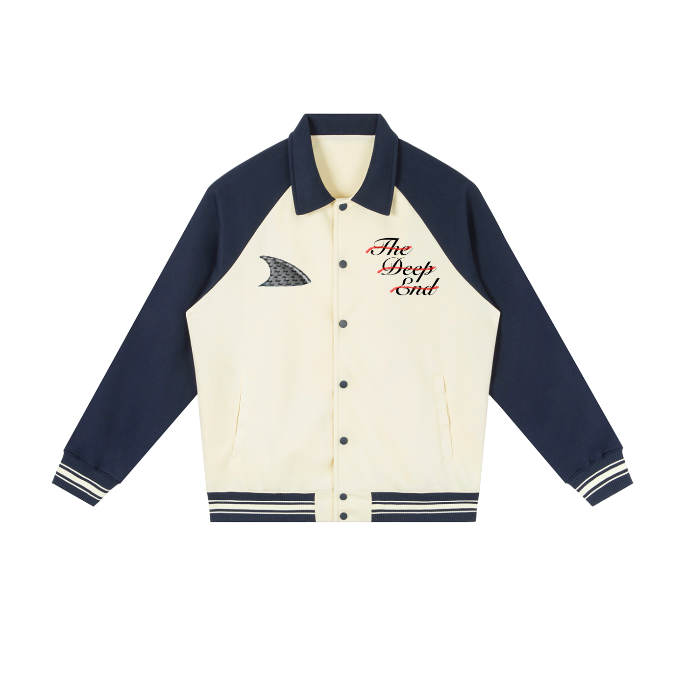 Contrast Raglan Sleeve Baseball Jacket