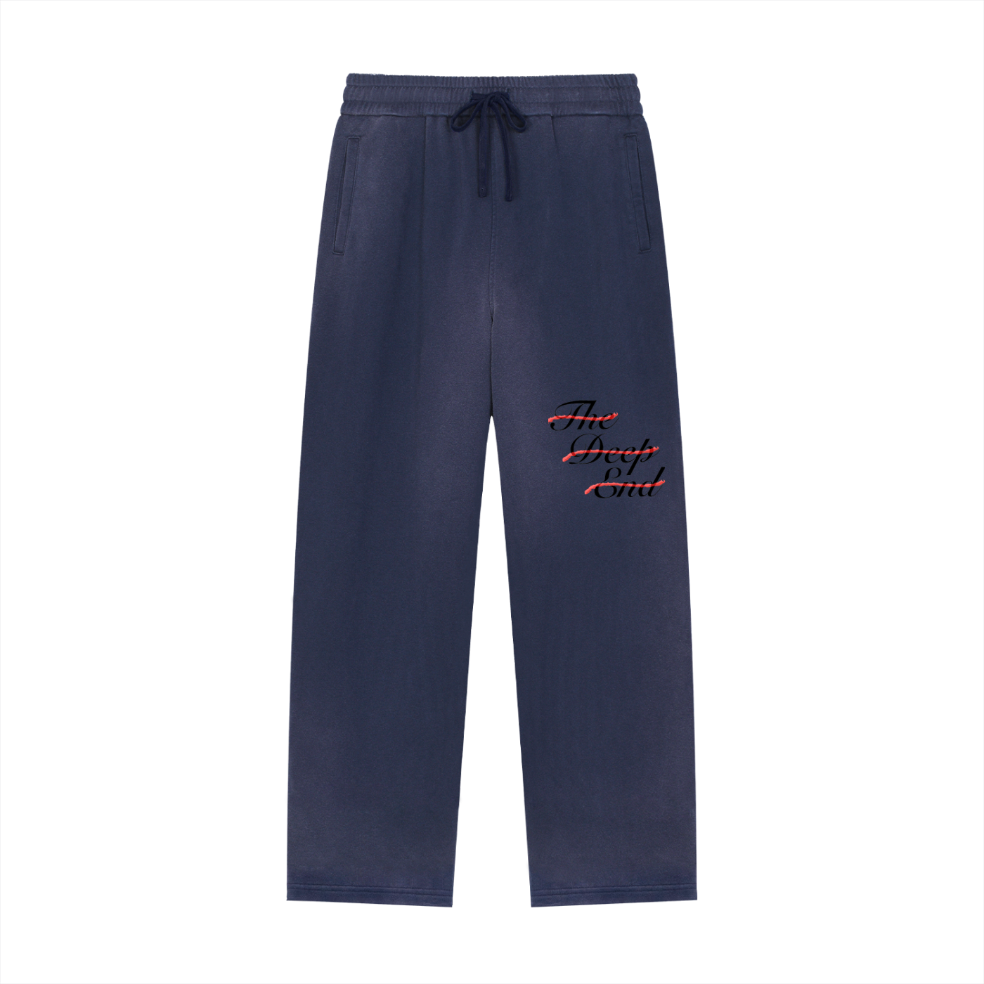 Wave #01: "Shark on Land" Sun Fade Raw Edge Straight-Leg Sweatpants