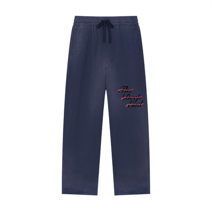Wave #01: "Shark on Land" Sun Fade Raw Edge Straight-Leg Sweatpants