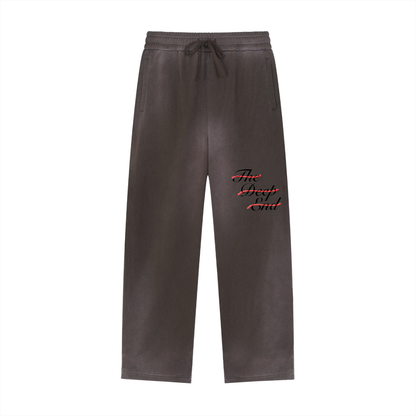 Wave #01: "Shark on Land" Sun Fade Raw Edge Straight-Leg Sweatpants