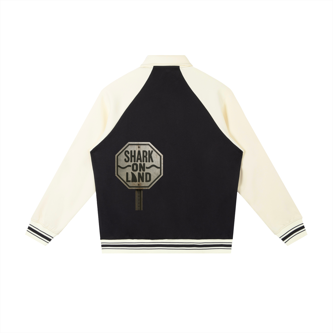 Contrast Raglan Sleeve Baseball Jacket